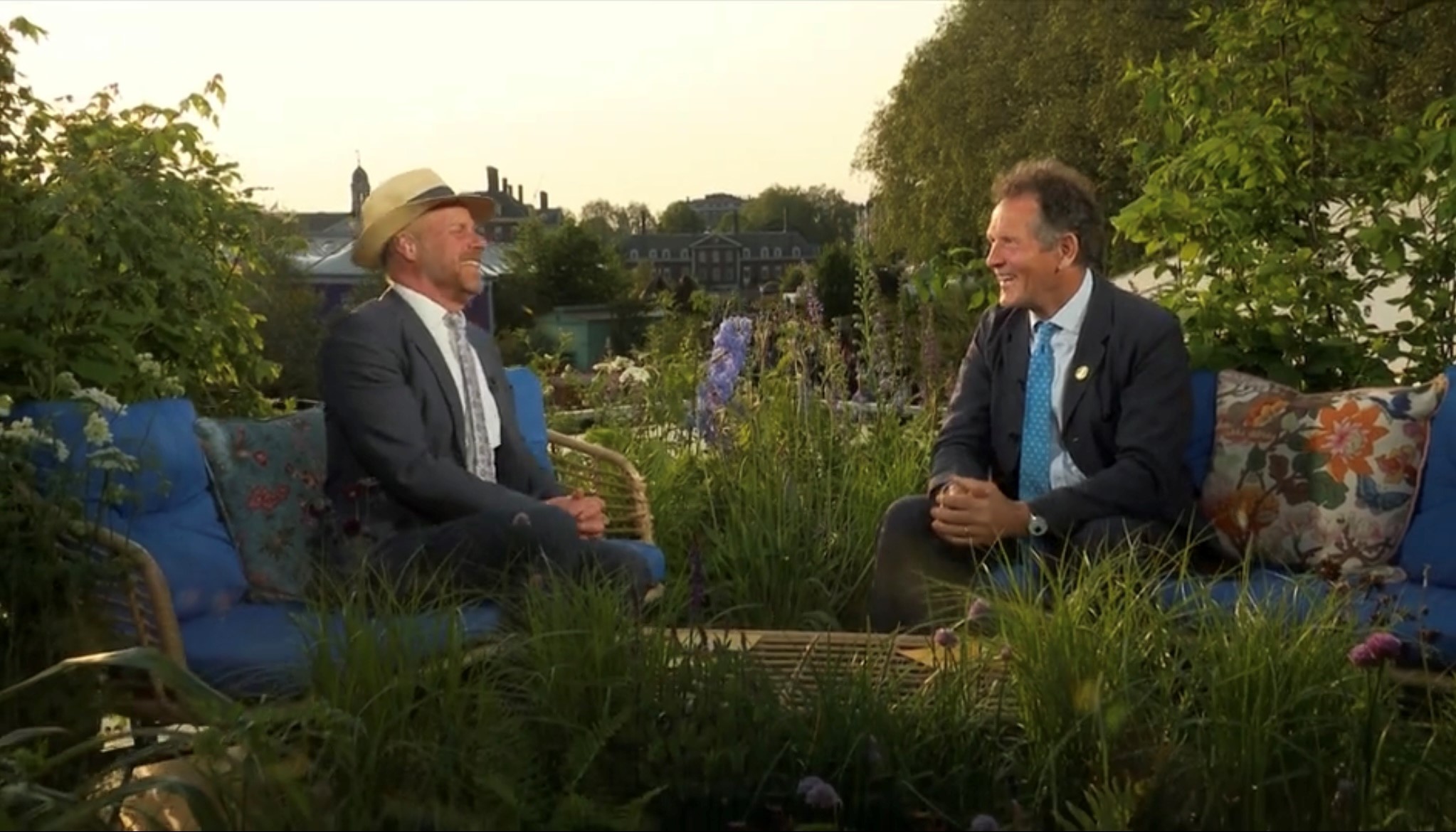 Monty Don and Joe Swift anchoring the RHS Chelsea Flower Show coverage.